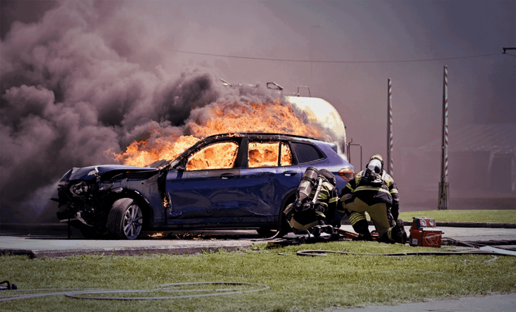 The frequency of fires in electric and hybrid cars remains low despite increasing car stock