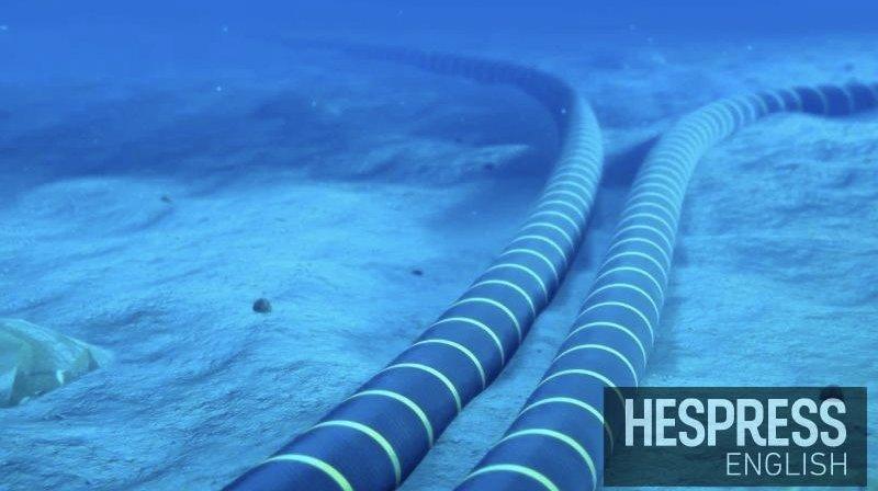 Undersea power cable infrastructure connecting Morocco's electricity grid to Spain's interconnection point.